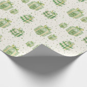 Papier Cadeau Pot Vert Et Blanc & Cadeaux Plaid, Point (Coin)