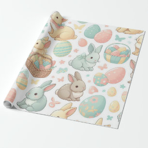 Papier Cadeau Poubelles de Pâques et oeufs de Pâques de couleur