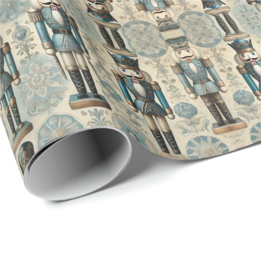 Papier Cadeau Poudre Casse-Noisette Pastel Bleu (Coin rond)