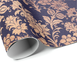 Papier Cadeau Poudre de cuivre rose d'argent royal bleu de