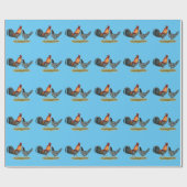 Papier Cadeau Poule bleue du Delaware (Plat)