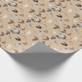 Papier Cadeau Poules et coqs, (Coin)