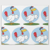 Papier Cadeau Poulet de dessin animé (Plat)