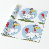 Papier Cadeau Poulet de dessin animé (Déroulé)