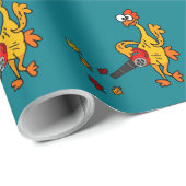 Papier Cadeau Poulet en caoutchouc mignon utilisant le (Coin rond)
