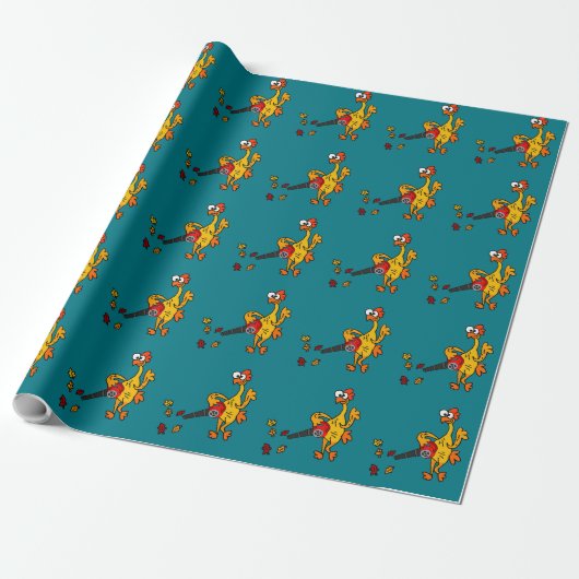 Papier Cadeau Poulet en caoutchouc mignon utilisant le (Déroulé)