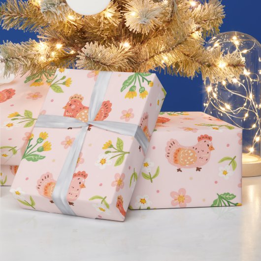Papier Cadeau Poulet Mignon (Vacances)