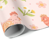 Papier Cadeau Poulet Mignon (Coin rond)