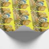 PAPIER CADEAU POULET, ROUGEOIS ET OEUF DE PÂQUES À BASE DE BLEU (Coin)