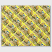 PAPIER CADEAU POULET, ROUGEOIS ET OEUF DE PÂQUES À BASE DE BLEU (Plat)