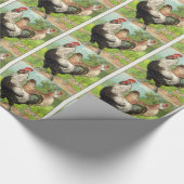 Papier Cadeau Poulet vintage de Faverolles (Coin)