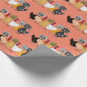 Papier Cadeau Poulets amusants et poulets polonais (Coin)
