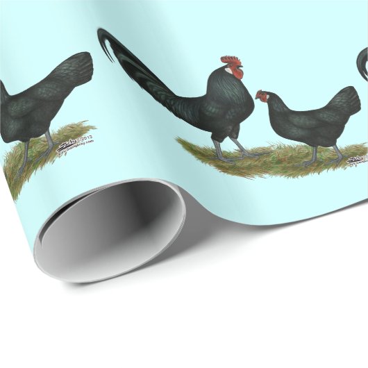 Papier Cadeau Poulets Augsburger (Coin rond)