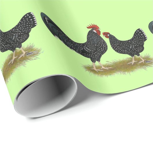 Papier Cadeau Poulets d'Ancône (Coin rond)
