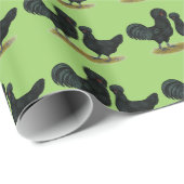 Papier Cadeau Poulets de Crevecoeur (Coin rond)