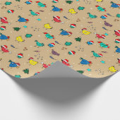 Papier Cadeau Poulets de Noël brillant or dense (Coin)