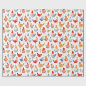 Papier Cadeau Poulets d'élevage (Plat)