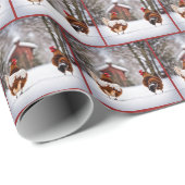 Papier Cadeau Poulets En Neige (Coin rond)