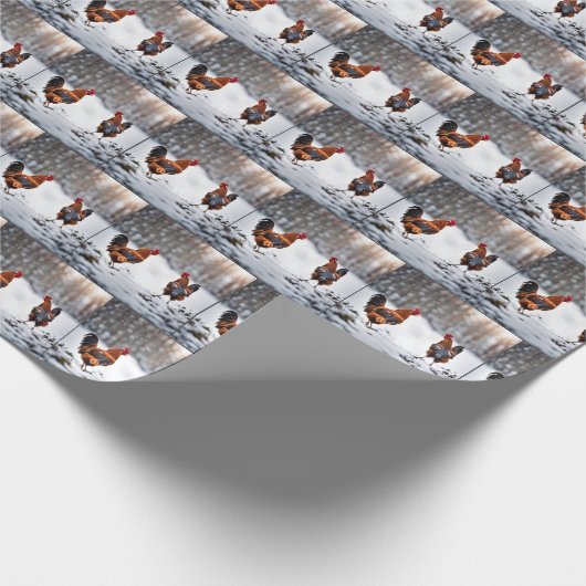 Papier Cadeau Poulets En Neige (Coin)