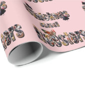 Papier Cadeau Poulets Et Coqs, (Coin rond)