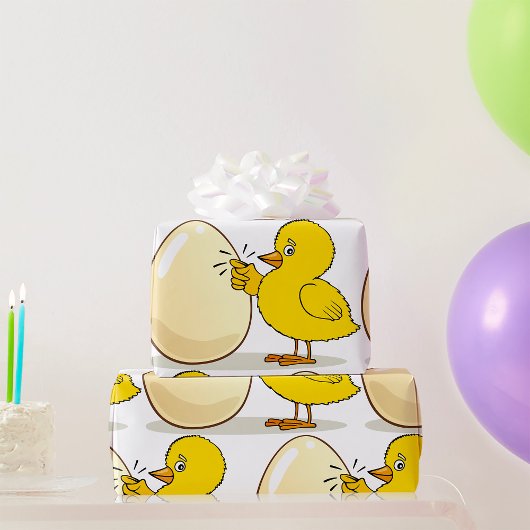 Papier Cadeau Poulets Et Oeufs Jaunes