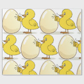 Papier Cadeau Poulets Et Oeufs Jaunes (Plat)