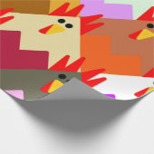 Papier Cadeau Poulets inspirés par les courtepointes (Coin)