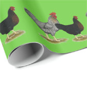 Papier Cadeau Poulets noirs liés au sexe (Coin rond)