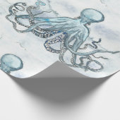 Papier Cadeau Poulpe bleu de Matt enveloppant Papger (Coin)