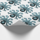 Papier Cadeau Poulpe dans Teal (Coin)