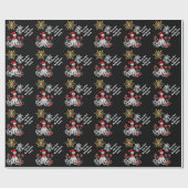 Papier Cadeau Poulpe drôle Père Noël (Plat)