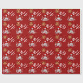 Papier Cadeau Poulpe drôle Père Noël (Plat)