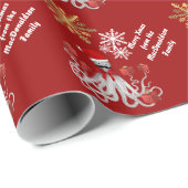 Papier Cadeau Poulpe drôle Père Noël (Coin rond)