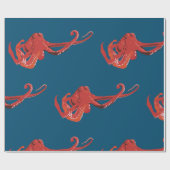 Papier Cadeau poulpe rouge (Plat)