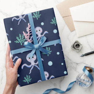 Papier Cadeau Poulpe sous le motif pour enfants de la mer