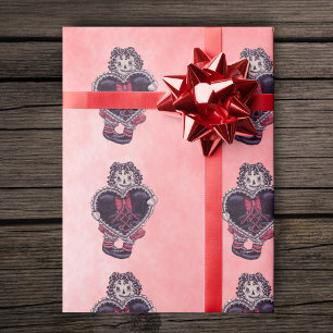 Papier Cadeau Poupée de chiffon souriante effrayante avec garnit