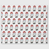 Papier Cadeau Poupée en cerf de Noël avec Sucre de canne (Plat)