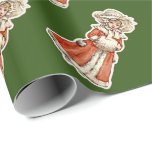 Papier Cadeau Poupée en papier pour enfant victorien hiver nosta