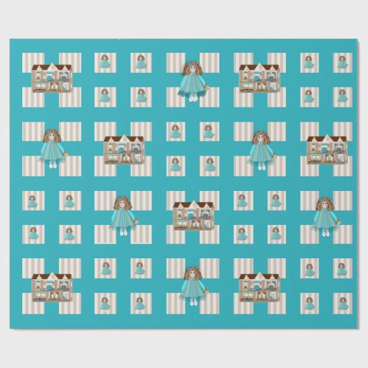 Papier Cadeau Poupée et poupées pour bébé s'amuser (Plat)