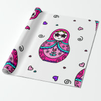 poupée russe rose kawaii