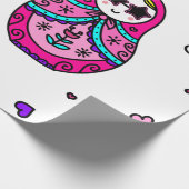 Papier Cadeau poupée russe rose kawaii (Coin)