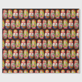 Papier Cadeau Poupées colorées Matryoshka (Plat)