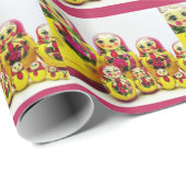 Papier Cadeau Poupées de Matryoshka (Coin rond)