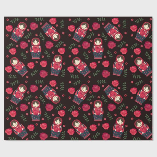 Papier Cadeau Poupées d'imbrication (Plat)