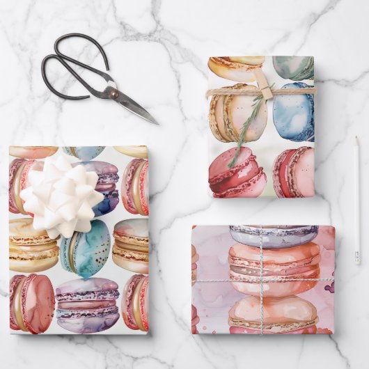 Papier Cadeau pour Amoureux des Macarons (Recto)