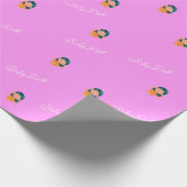 Papier cadeau pour bébé poupée rose (Coin)