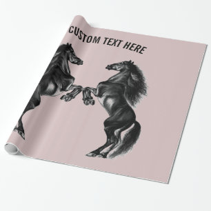 Papier cadeau pour chevaux debout - Texte personna