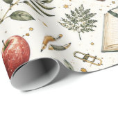 Papier cadeau pour enseignant Stack of Books (Coin rond)
