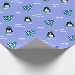 Papier Cadeau Pour grand-mère à Noël. Amusant Lady Penguin
