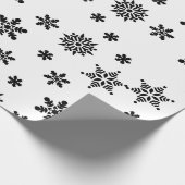 Papier cadeau pour les flocons de neige noirs et b (Coin)